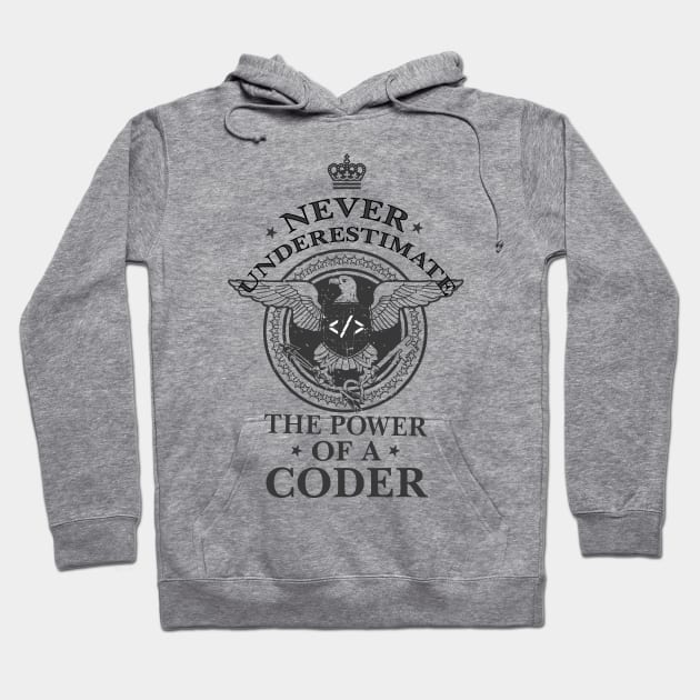 Never Underestimate the power of a Coder! Hoodie by Cyber Club Tees